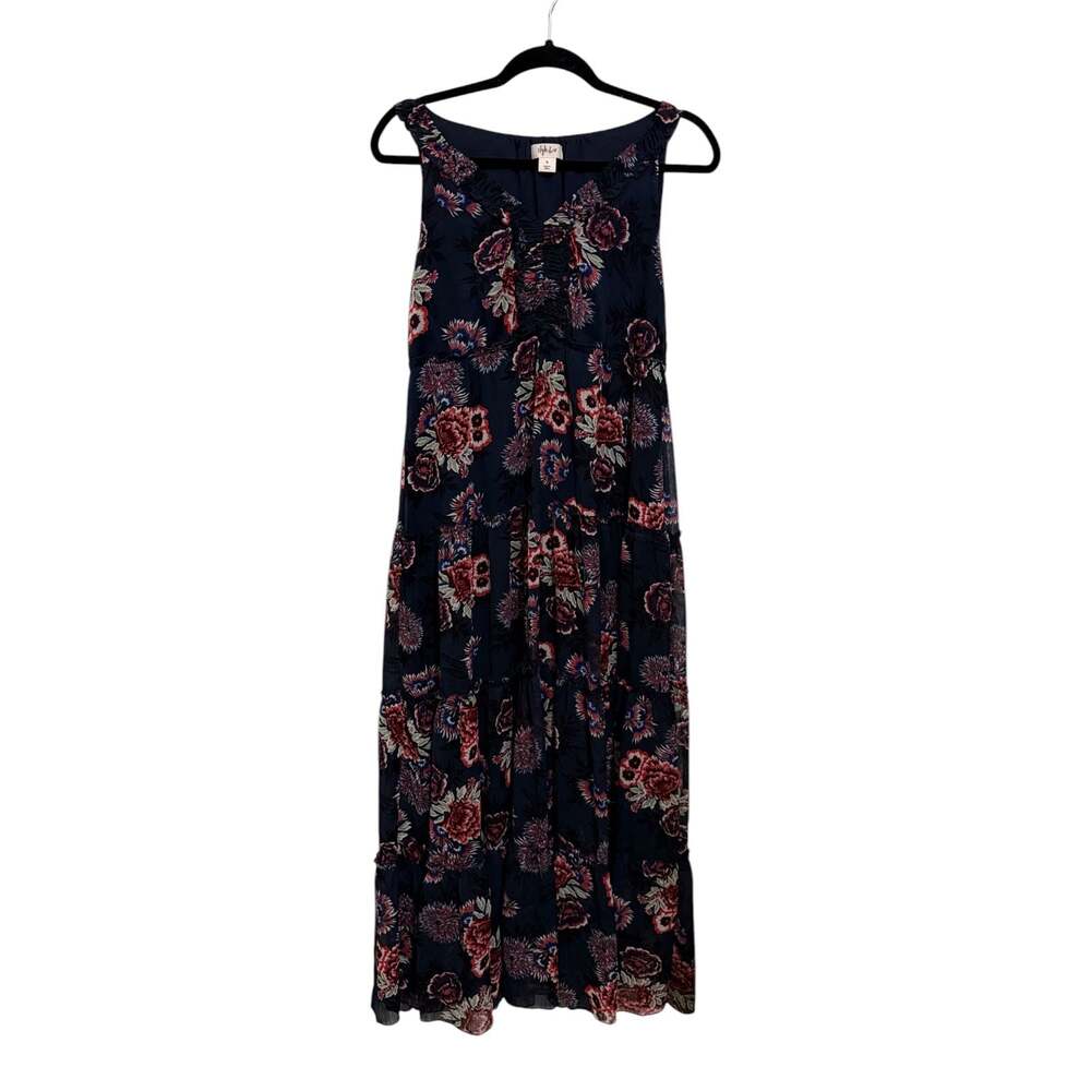 Size Small Style & Co. Women's Sleeveless Floral Tiered Chiffon Maxi Dress - Picture 1 of 2